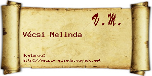 Vécsi Melinda névjegykártya